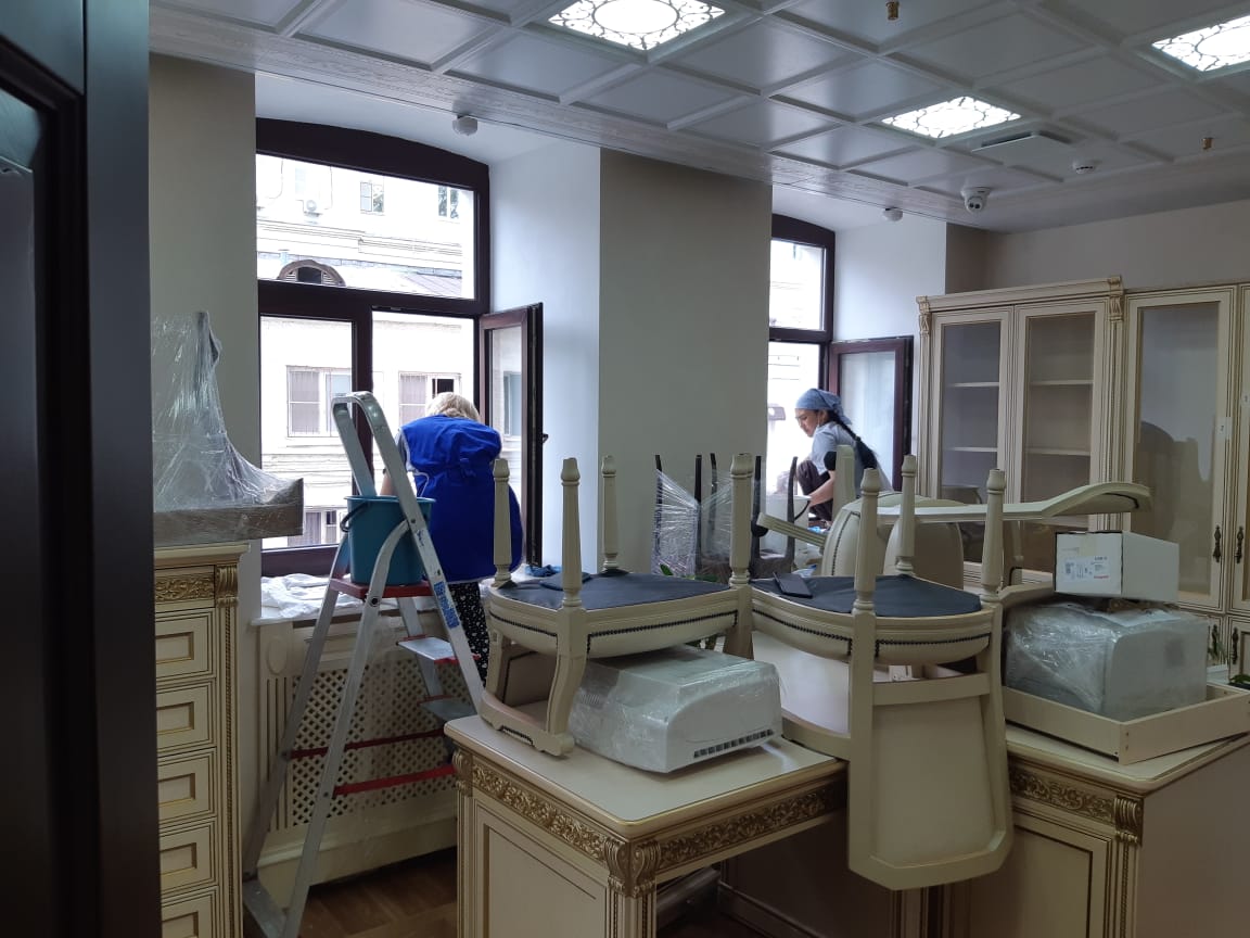 Послестроительная уборка фиса 900 кв.м., Зубовский бульвар, г. Москва Уборка после ремонта офисного помещения (г. Москва, Зубовский бульвар